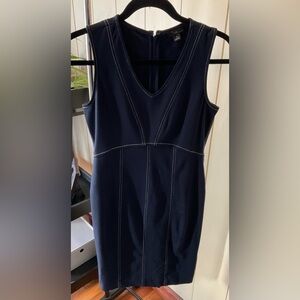Ann Taylor, Elegant Navy Blue Sleeveless Dress